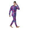 Blue And Pink Butterfly Print Men's Pajamas-grizzshop