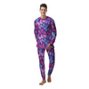 Blue And Pink Butterfly Print Men's Pajamas-grizzshop