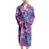 Blue And Pink Butterfly Print Men's Robe-grizzshop