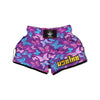 Blue And Pink Butterfly Print Muay Thai Boxing Shorts-grizzshop