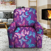 Blue And Pink Butterfly Print Recliner Cover-grizzshop