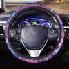 Blue And Pink Butterfly Print Steering Wheel Cover-grizzshop