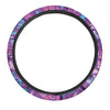 Blue And Pink Butterfly Print Steering Wheel Cover-grizzshop