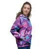 Blue And Pink Butterfly Print Women's Hoodie-grizzshop