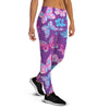 Blue And Pink Butterfly Print Women's Joggers-grizzshop