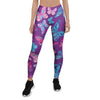 Blue And Pink Butterfly Print Women's Leggings-grizzshop