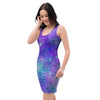 Blue And Pink Galaxy Space Bodycon Dress-grizzshop