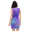 Blue And Pink Galaxy Space Bodycon Dress-grizzshop