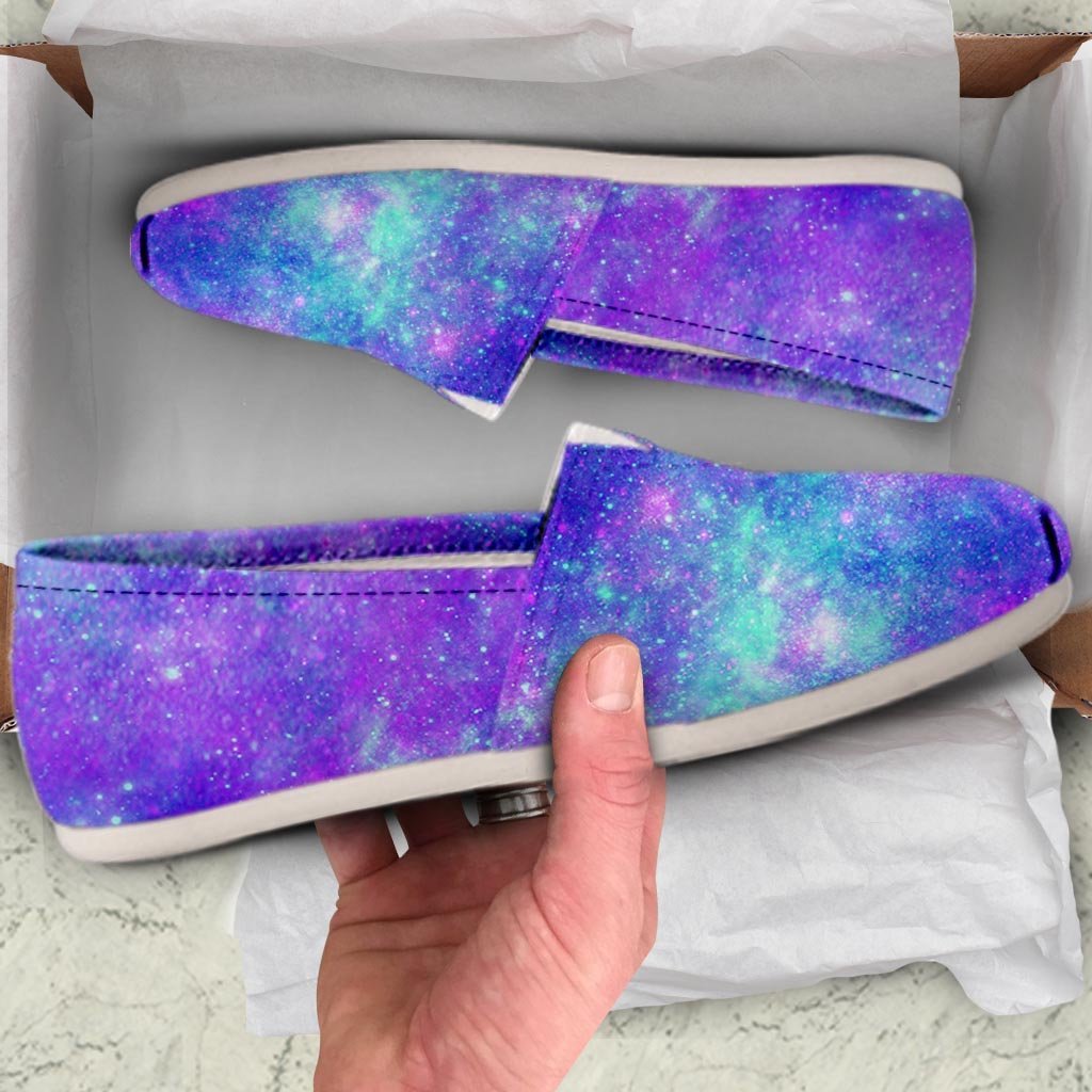 Blue And Pink Galaxy Space Canvas Shoes-grizzshop