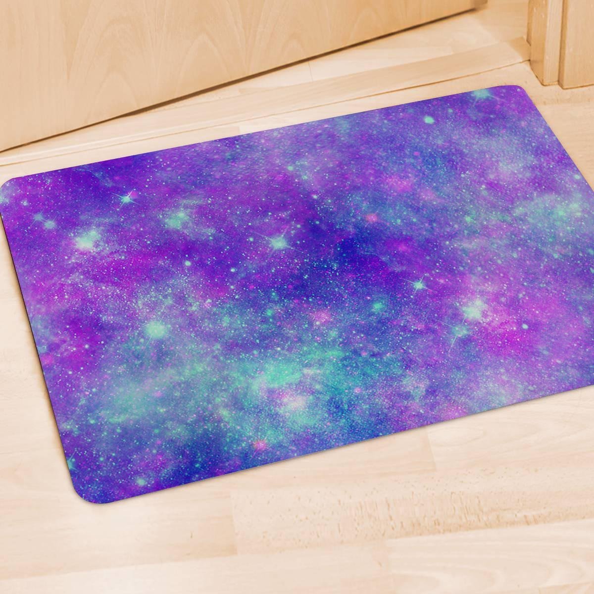 Blue And Pink Galaxy Space Door Mat-grizzshop