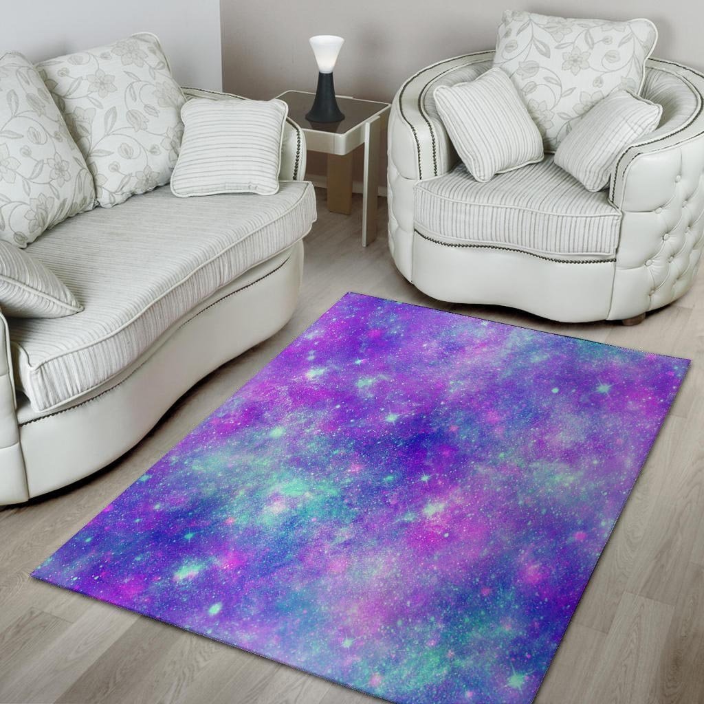 Blue And Pink Galaxy Space Floor Mat-grizzshop