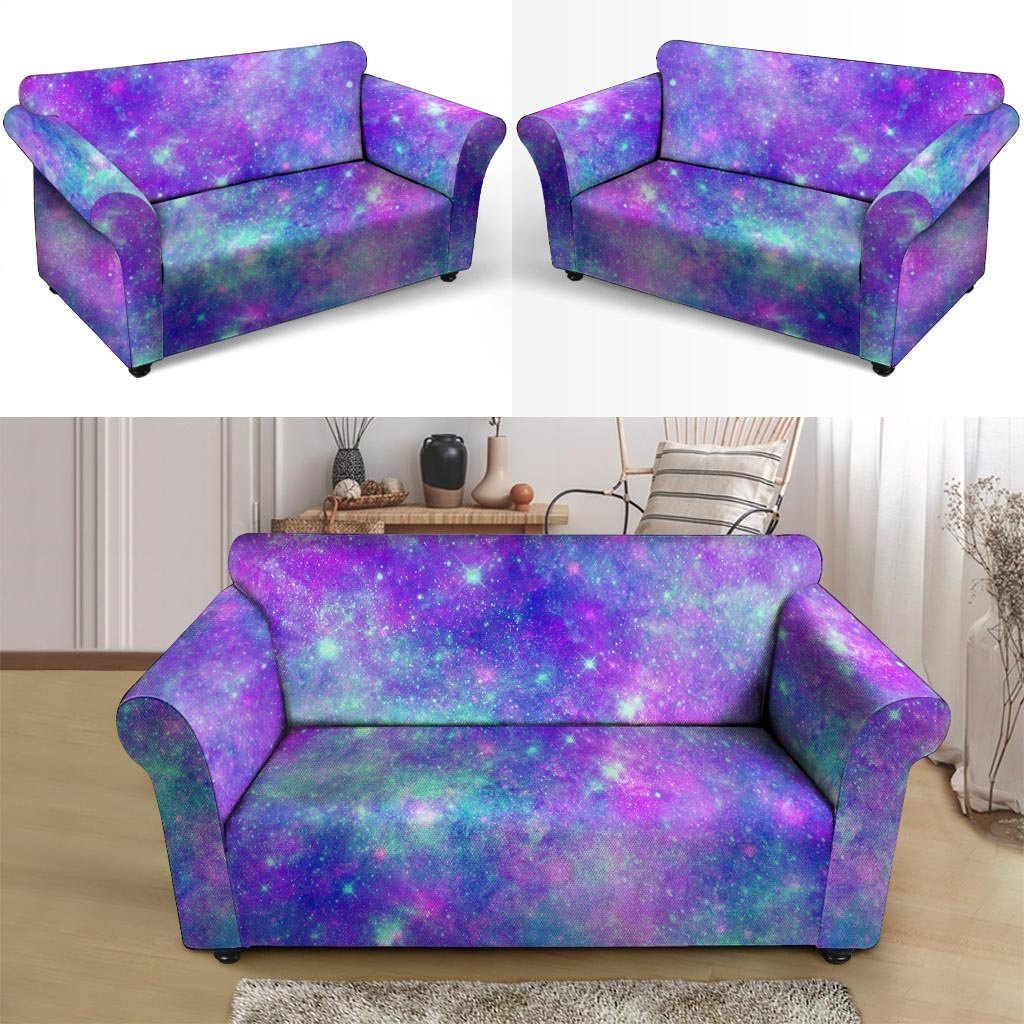 Blue And Pink Galaxy Space Loveseat Cover-grizzshop