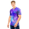 Blue And Pink Galaxy Space Men T Shirt-grizzshop