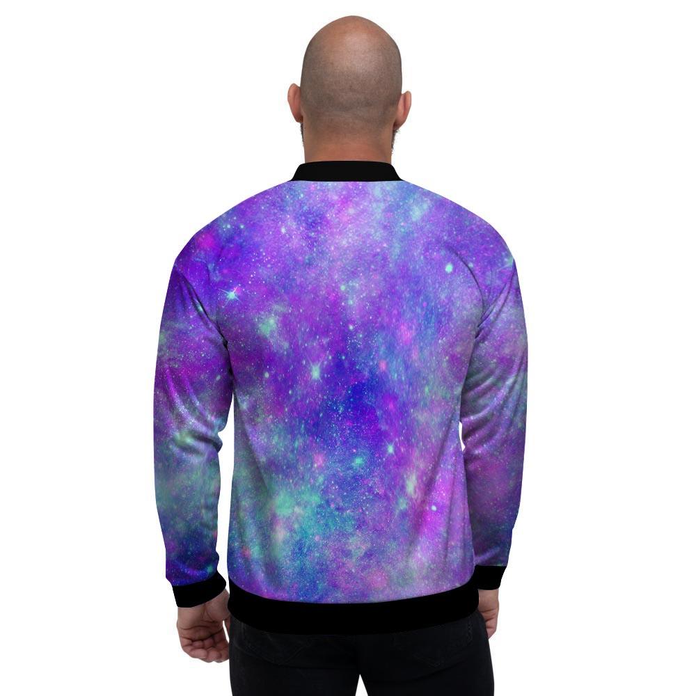 Blue And Pink Galaxy Space Men's Bomber Jacket-grizzshop