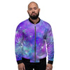 Blue And Pink Galaxy Space Men's Bomber Jacket-grizzshop