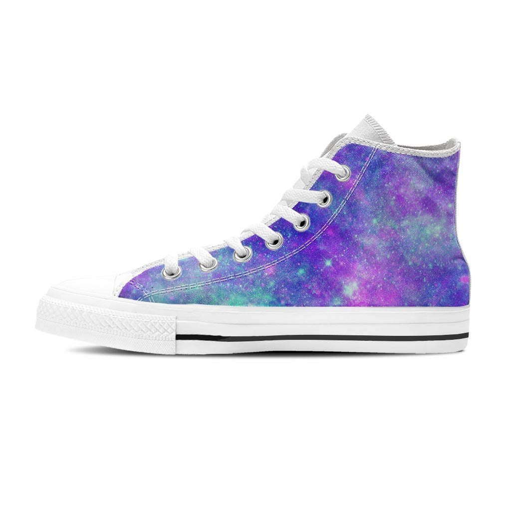 Blue And Pink Galaxy Space Men's High Top Shoes-grizzshop