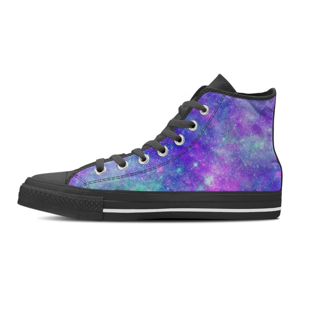 Blue And Pink Galaxy Space Men's High Top Shoes-grizzshop