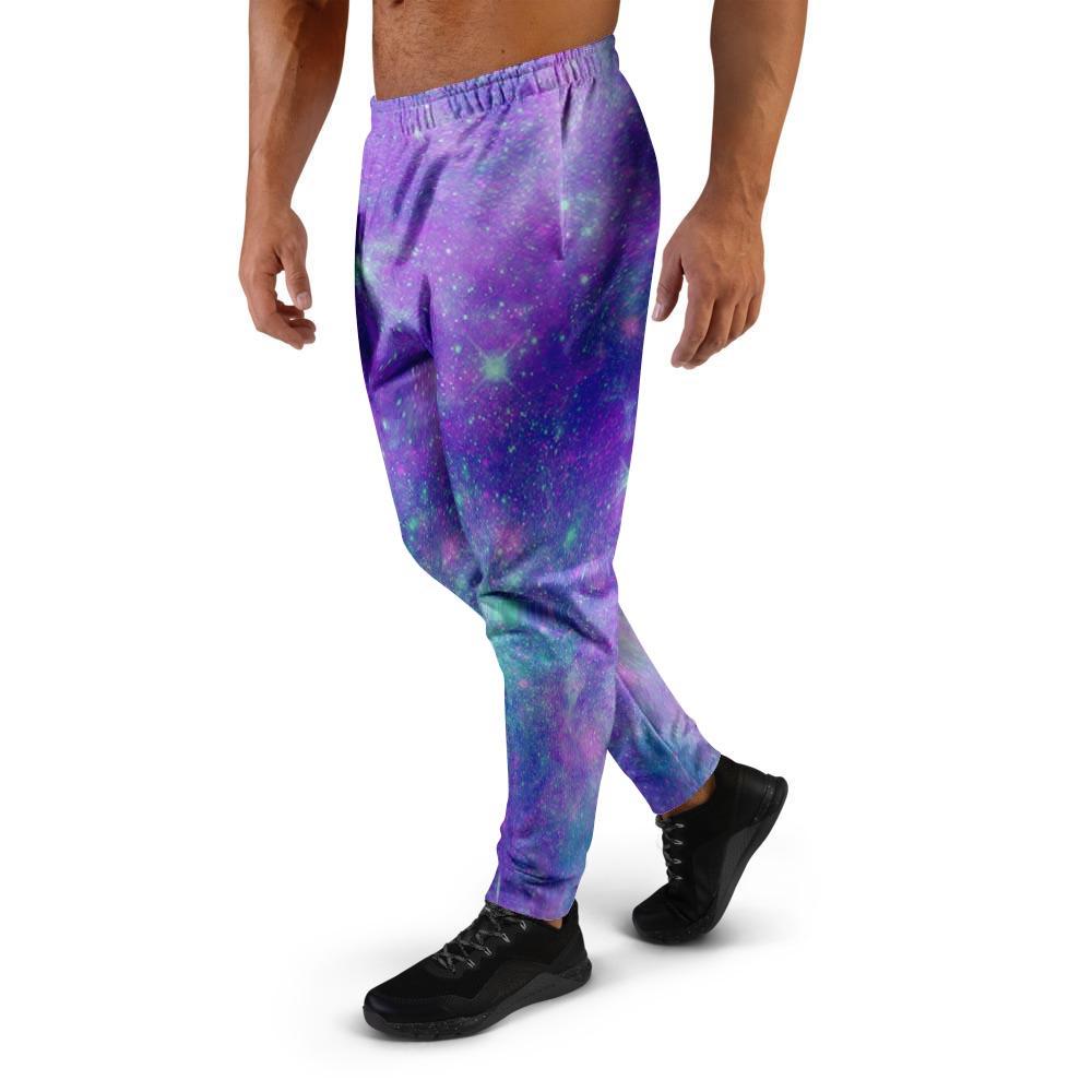 Blue And Pink Galaxy Space Men's Joggers-grizzshop