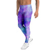 Blue And Pink Galaxy Space Men's Leggings-grizzshop