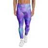 Blue And Pink Galaxy Space Men's Leggings-grizzshop