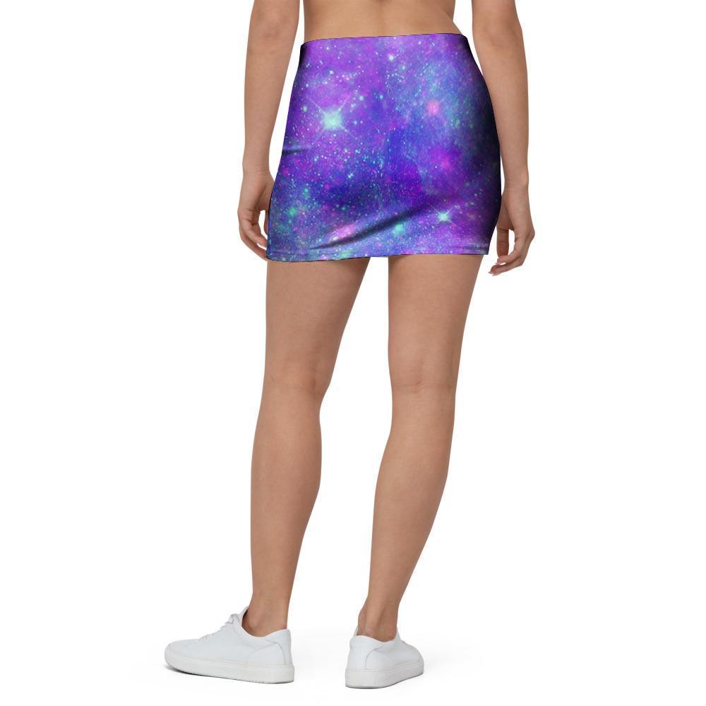 Blue And Pink Galaxy Space Mini Skirt-grizzshop