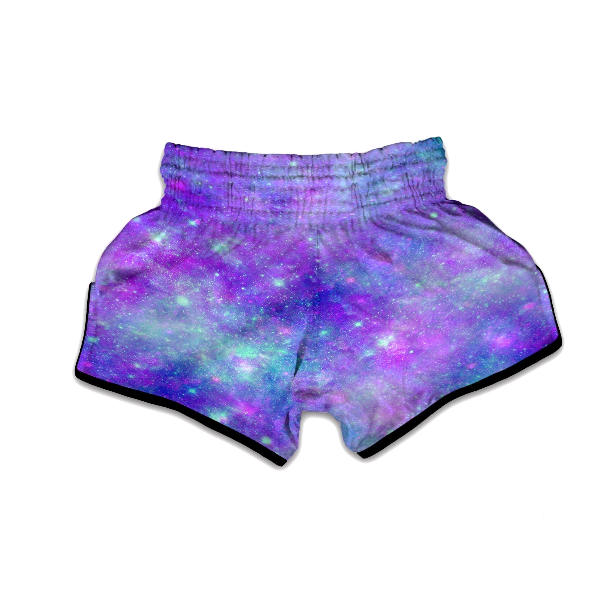 Blue And Pink Galaxy Space Muay Thai Boxing Shorts-grizzshop