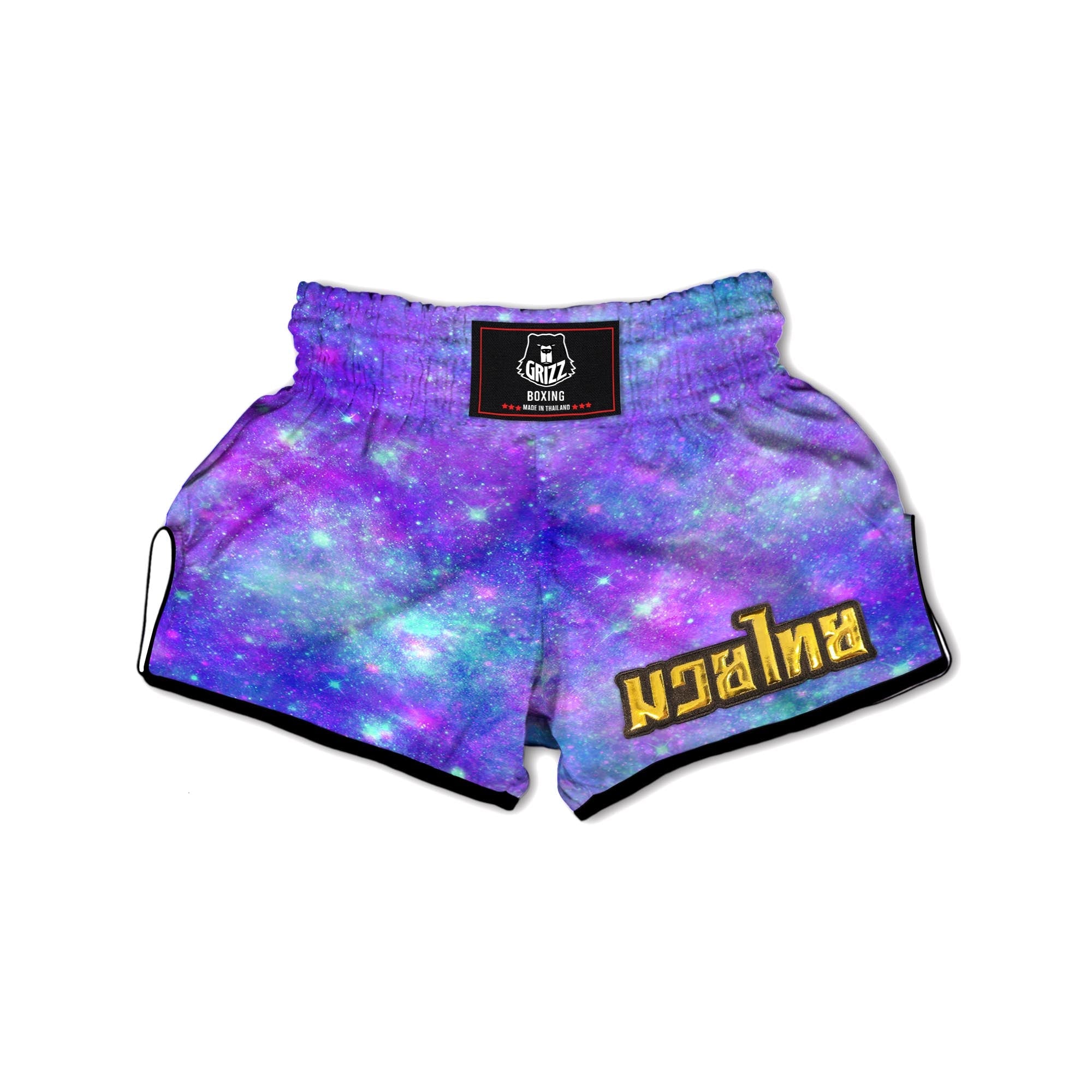 Blue And Pink Galaxy Space Muay Thai Boxing Shorts-grizzshop