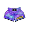 Blue And Pink Galaxy Space Muay Thai Boxing Shorts-grizzshop