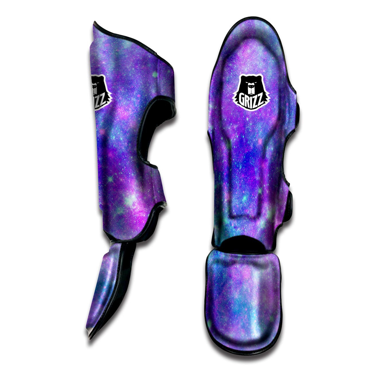 Blue And Pink Galaxy Space Muay Thai Shin Guard-grizzshop