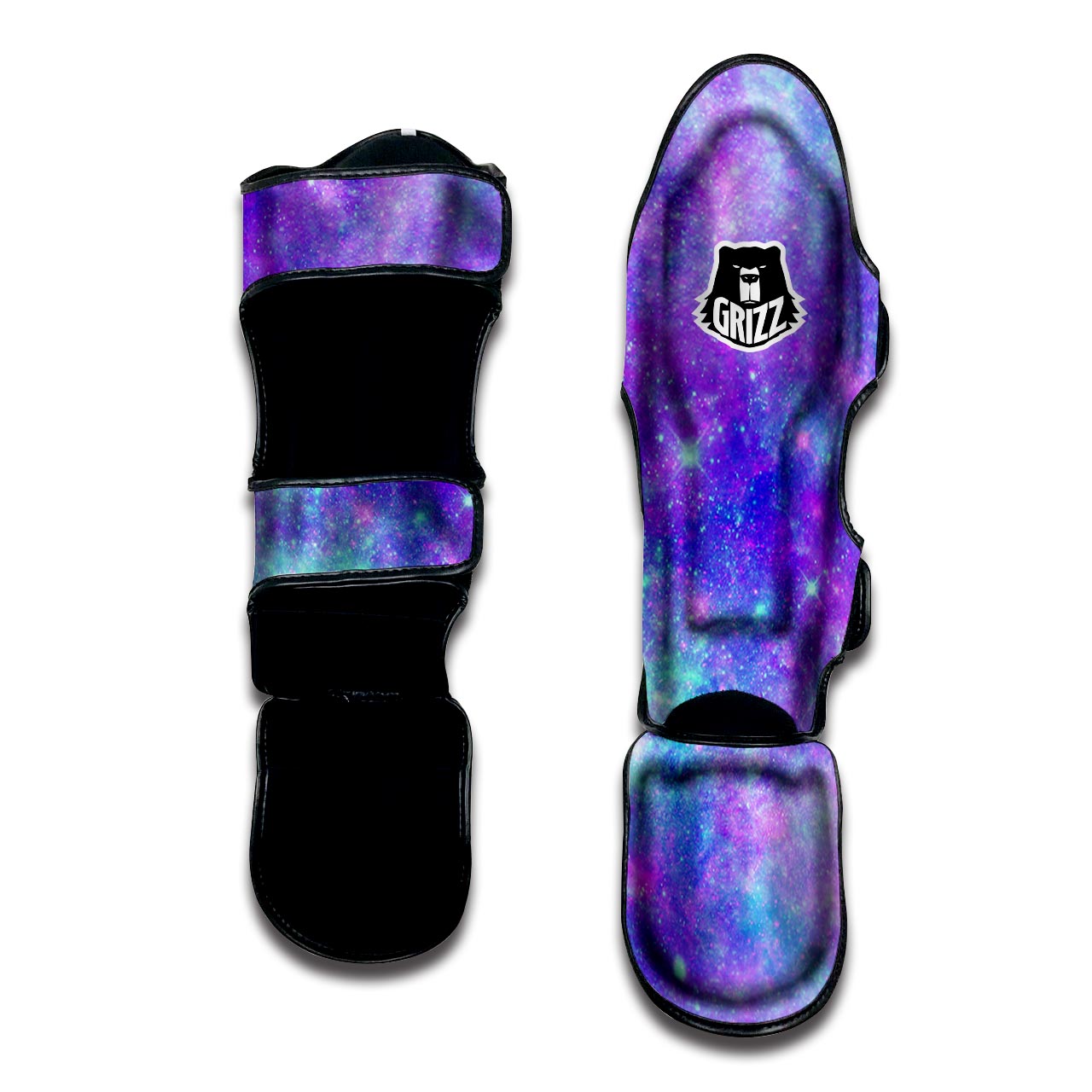 Blue And Pink Galaxy Space Muay Thai Shin Guard-grizzshop