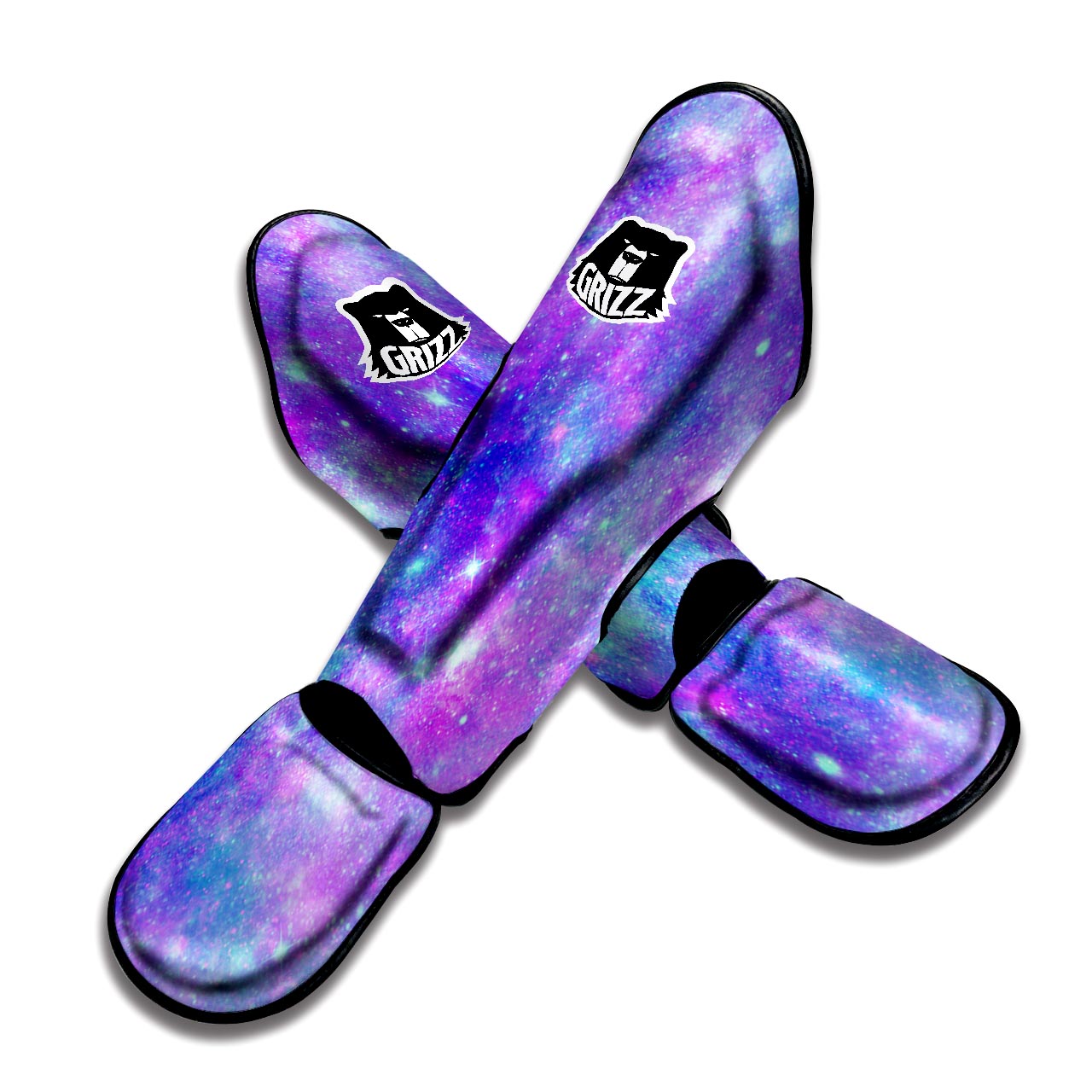 Blue And Pink Galaxy Space Muay Thai Shin Guard-grizzshop