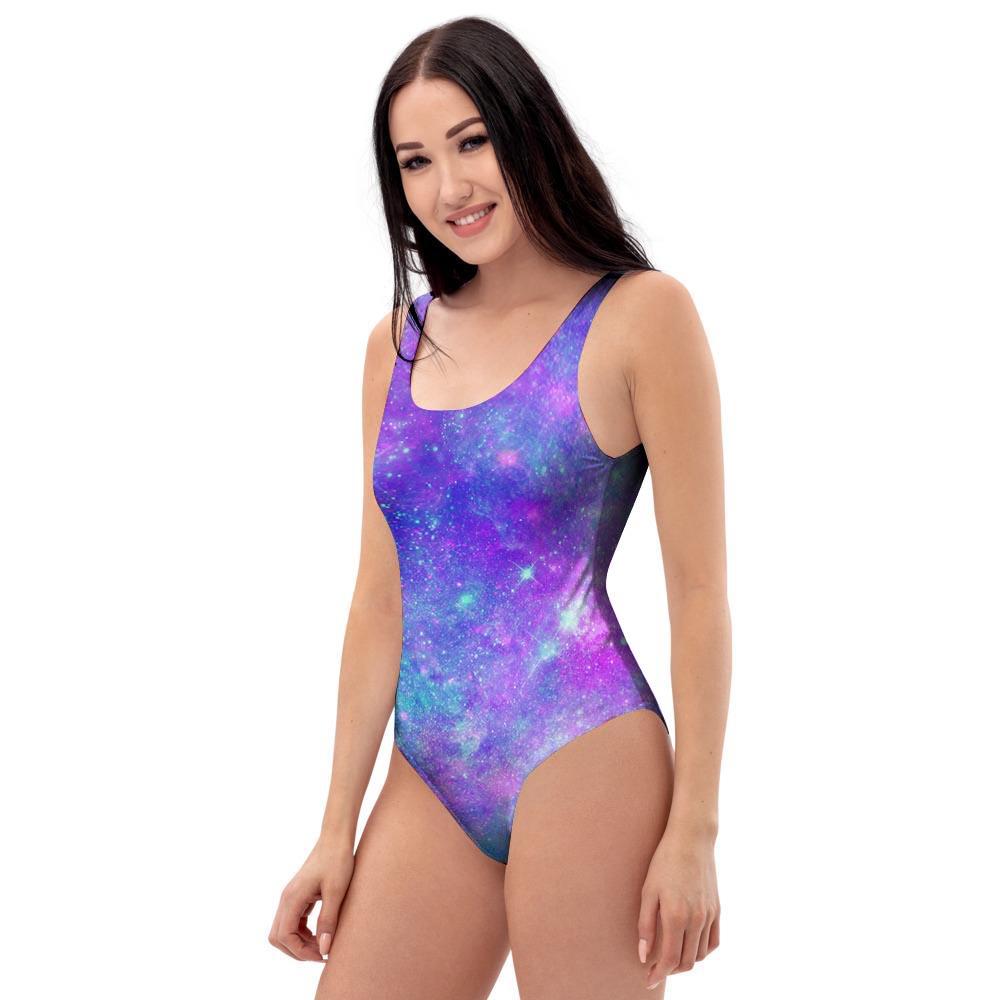 Blue And Pink Galaxy Space One Piece Swimsuite-grizzshop