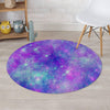 Blue And Pink Galaxy Space Round Rug-grizzshop