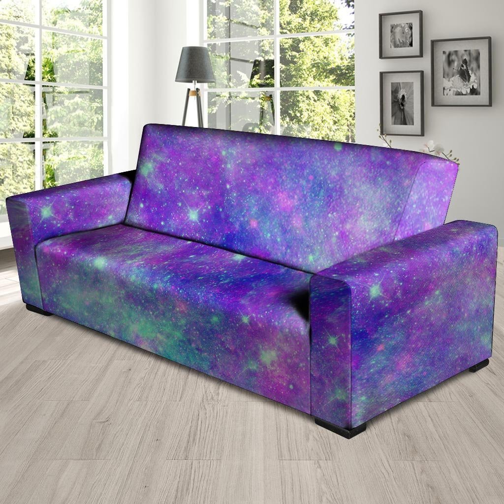 Blue And Pink Galaxy Space Sofa Cover-grizzshop