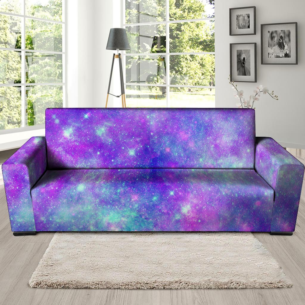 Blue And Pink Galaxy Space Sofa Cover-grizzshop