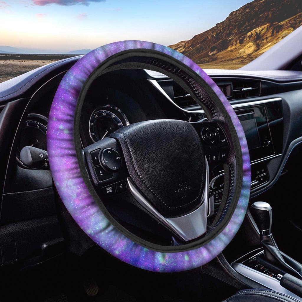 Blue And Pink Galaxy Space Steering Wheel Cover-grizzshop