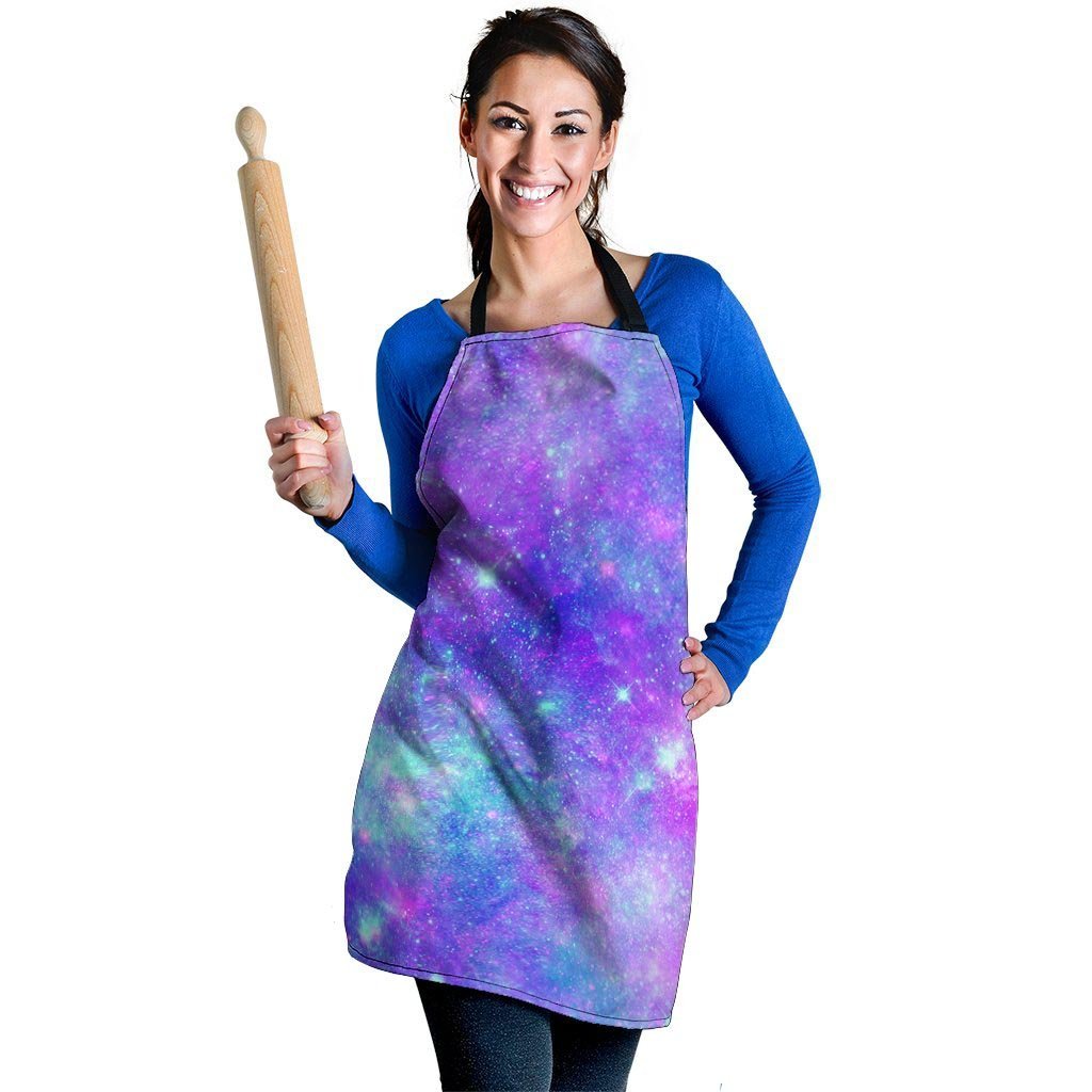 Blue And Pink Galaxy Space Women's Apron-grizzshop