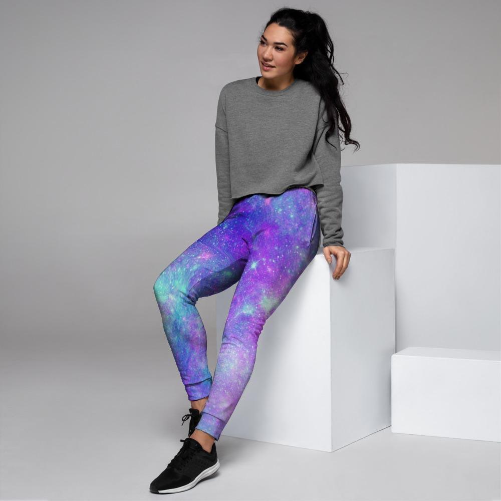 Blue And Pink Galaxy Space Women's Joggers-grizzshop