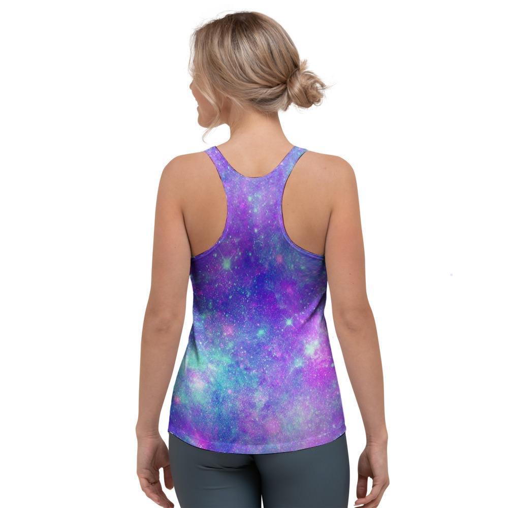 Blue And Pink Galaxy Space Women's Racerback Tank Top-grizzshop