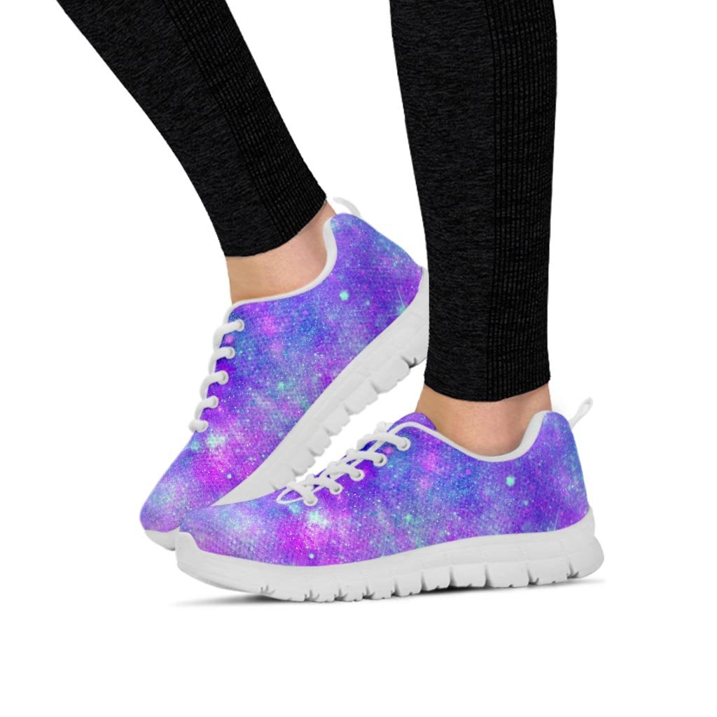 Blue And Pink Galaxy Space Women's Sneakers-grizzshop