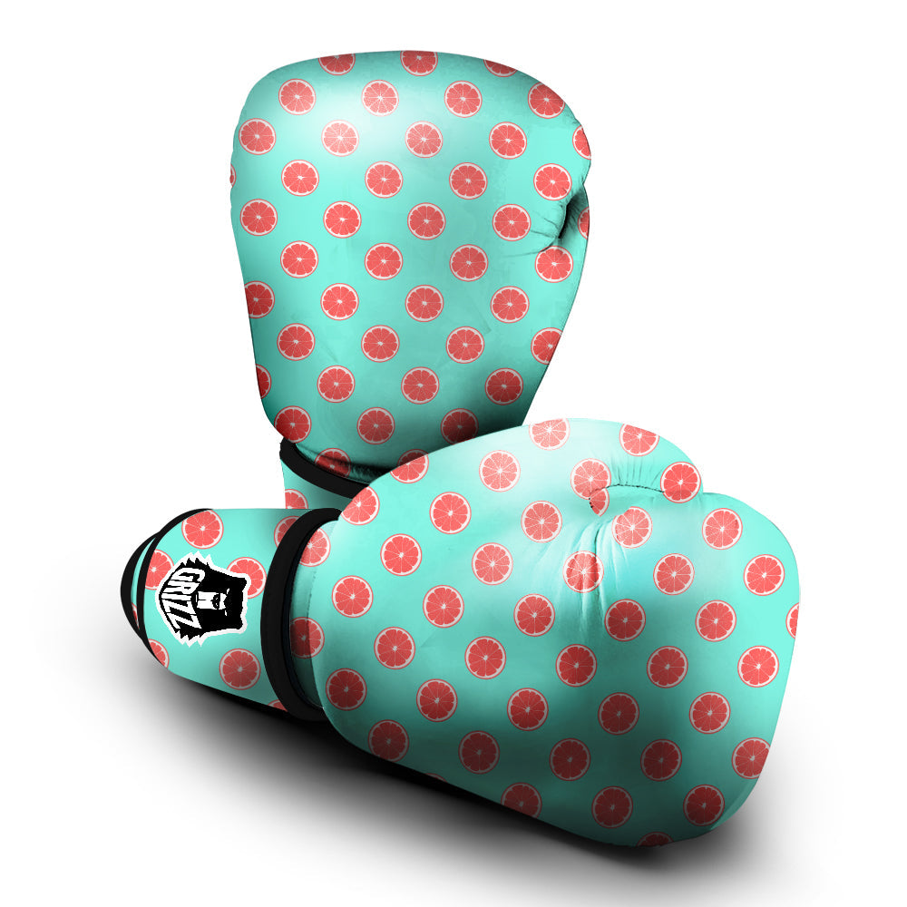 Blue And Pink Grapefruit Sliced Print Pattern Boxing Gloves-grizzshop