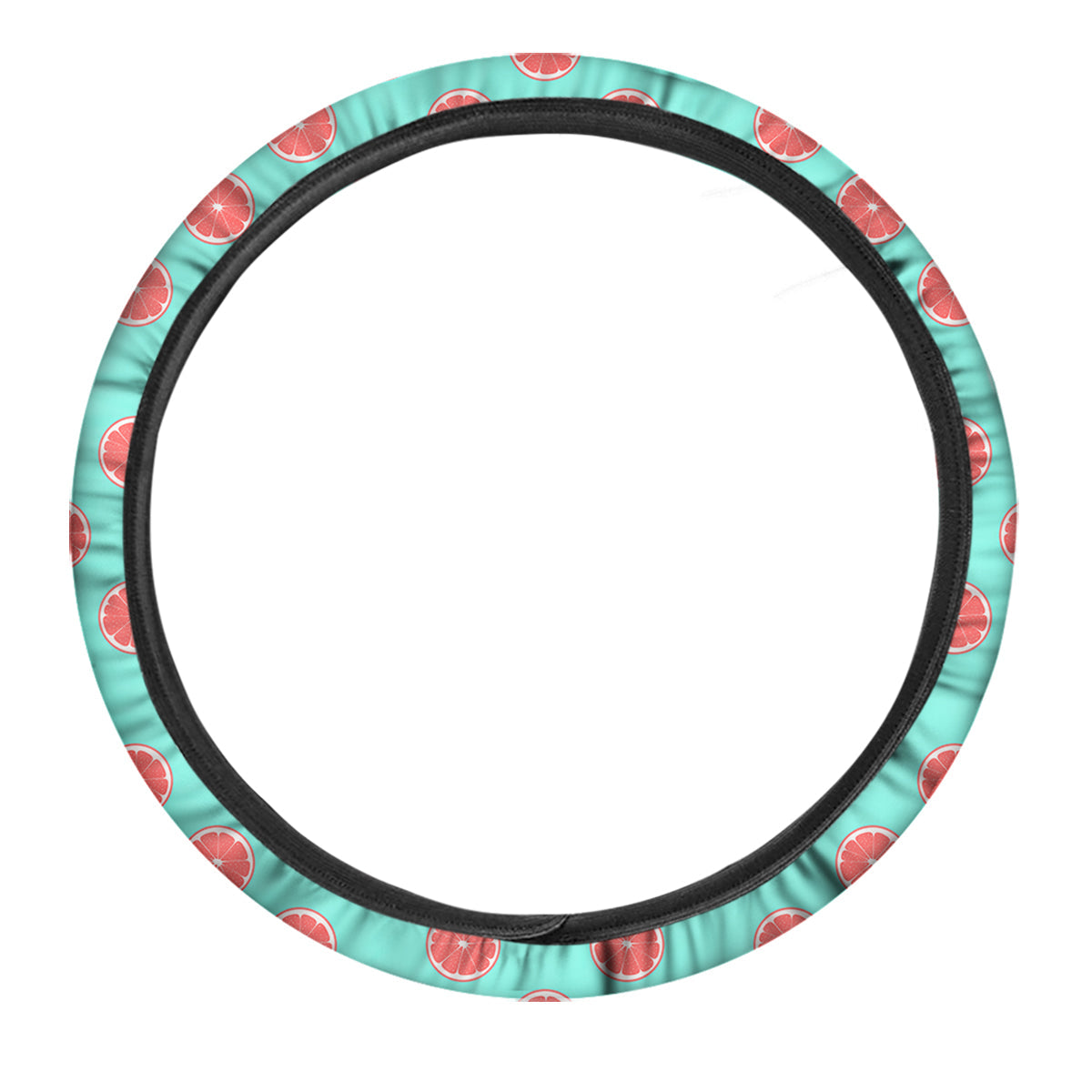 Blue And Pink Grapefruit Sliced Print Pattern Car Steering Wheel Cover-grizzshop