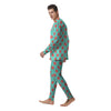 Blue And Pink Grapefruit Sliced Print Pattern Men's Pajamas-grizzshop