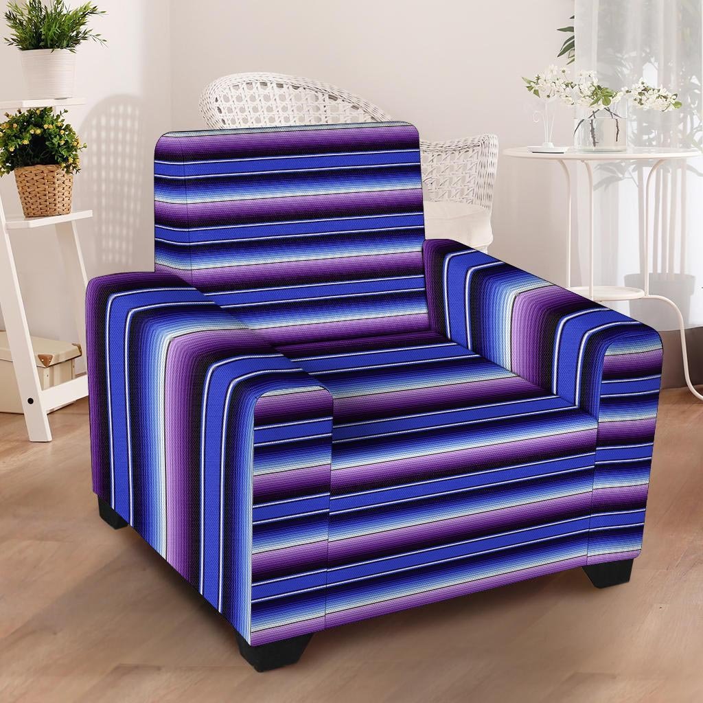 Blue And Purple Mexican Baja Armchair Cover-grizzshop