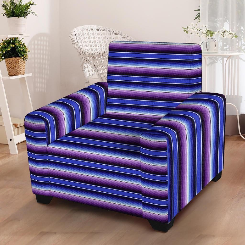 Blue And Purple Mexican Baja Armchair Cover-grizzshop