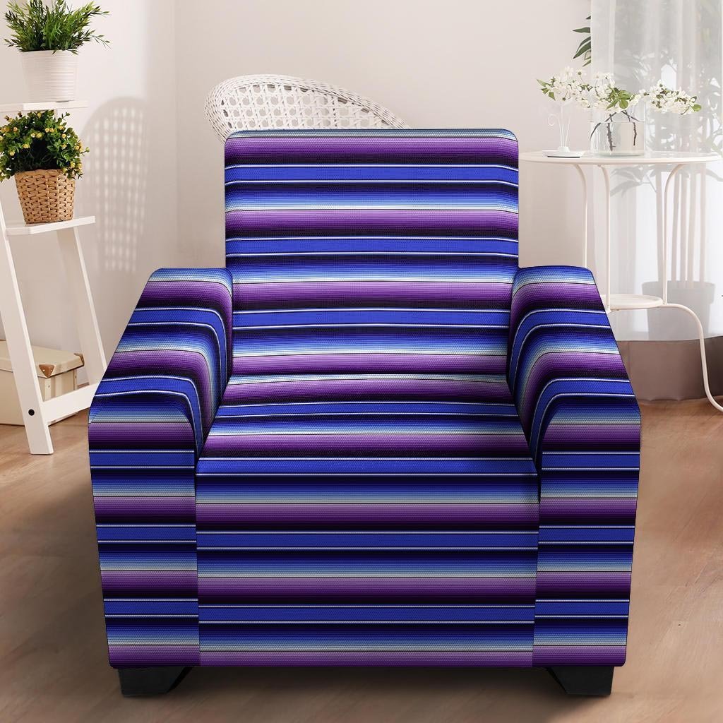 Blue And Purple Mexican Baja Armchair Cover-grizzshop