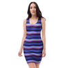 Blue And Purple Mexican Baja Bodycon Dress-grizzshop