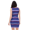 Blue And Purple Mexican Baja Bodycon Dress-grizzshop