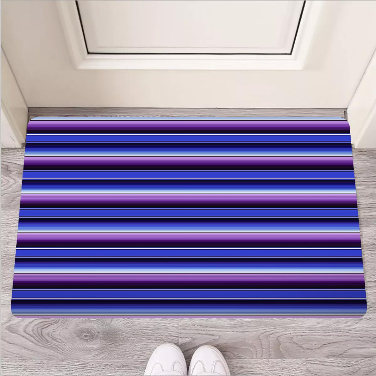 Blue And Purple Mexican Baja Door Mat-grizzshop