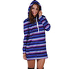 Blue And Purple Mexican Baja Hoodie Dress-grizzshop